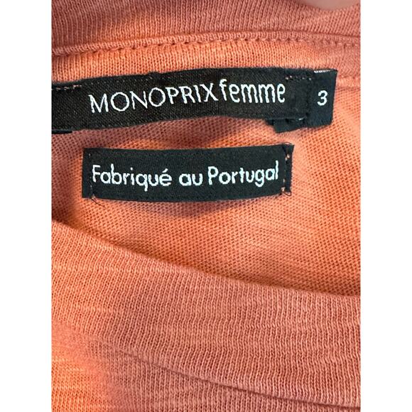 Monoprix Femme orange short ruffle sleeves top size 3 - XL - Picture 3 of 8
